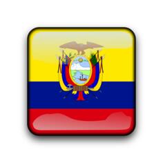 Ecuador flag vector button