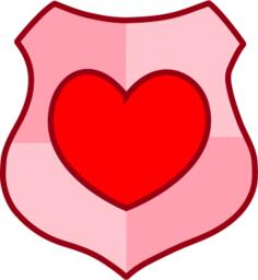 Vector drawing of love shield