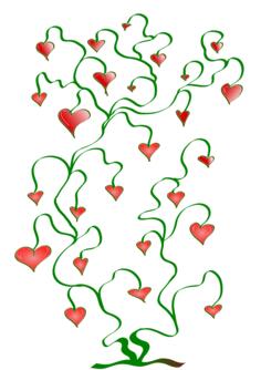Tree of hearts vector clip art