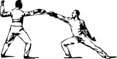 Circular parry in fencing vector art