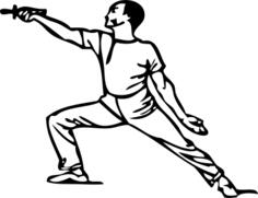 Lunge parry in fencing vector art