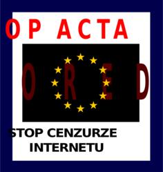 vector drawing of Stop ACTA sign