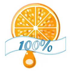 100% orange vector label
