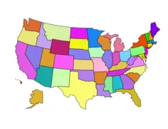 Vector image of map of American states