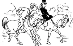 Vector image of a riding couple