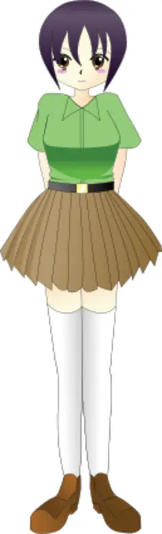 Vector drawing of girl with purple hair