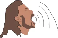 Vector image of Afro man speaking out loud