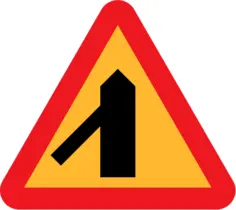 Traffic merging from left vector sign
