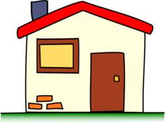 Simple house vector clip art image