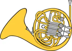 French horn vector clip art
