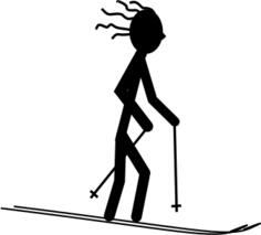 Skier vector cartoon