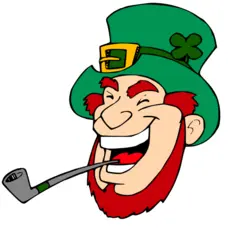 Laughing leprechaun vector image