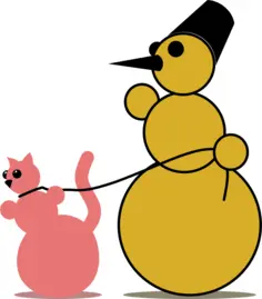 Snowman with a cat