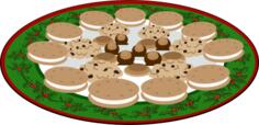 Plate of cookies vector