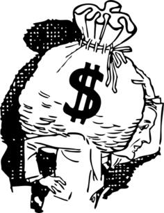 Big bag of money vector image