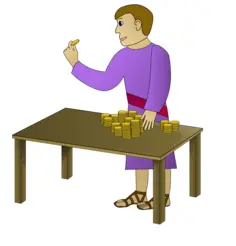 Young man counting money vector