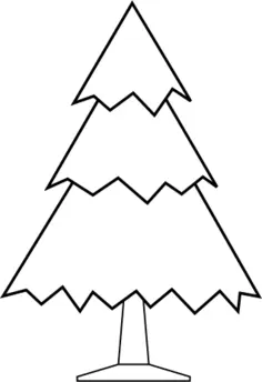 Outline vector Christmas tree
