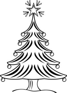 Christmas tree black and white