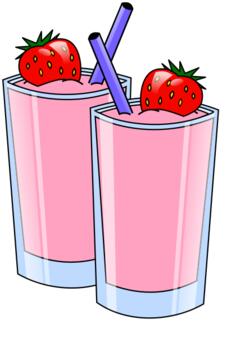 Strawberry smoothie vector