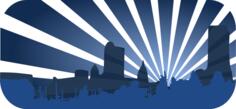Blue city scene vector