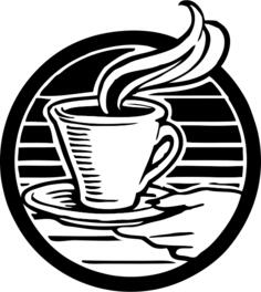 Cup of coffee black and white vector