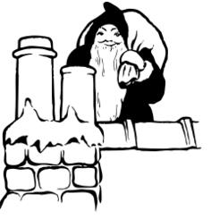 Santa Claus on the rooftop vector
