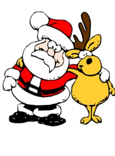 Santa and Reindeer Vector