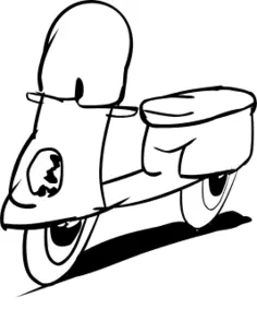 Scooter line drawing vector