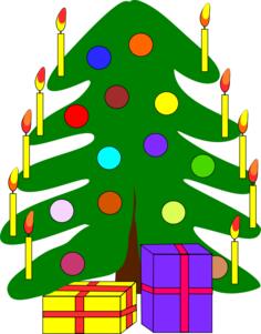 Simple decorated Christmas tree vector