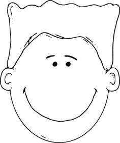 Outline vector of a boy face