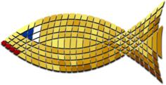 Vector clip art of mosaic of goldfish
