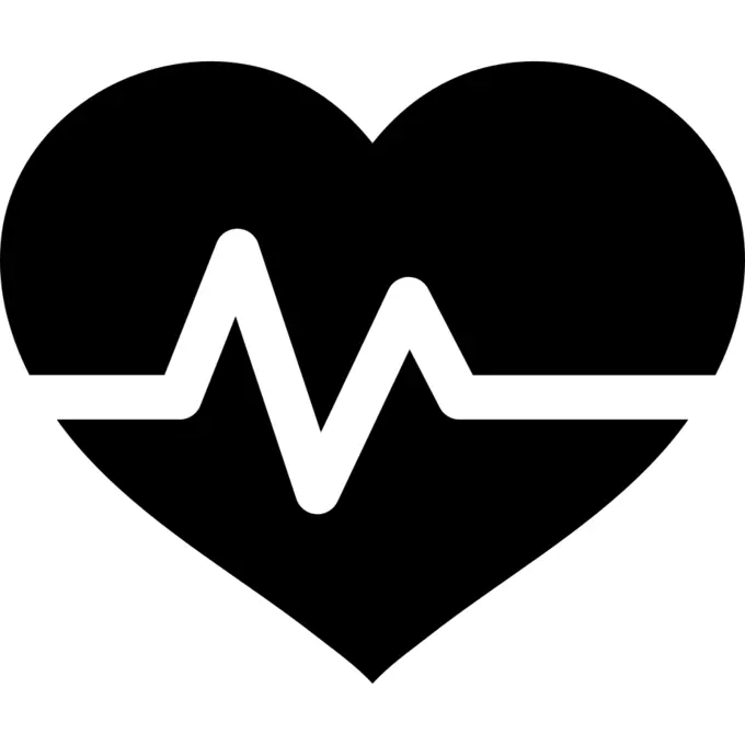 Electrocardiogram on heart shape
