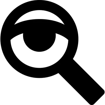 Magnifying glass with eye