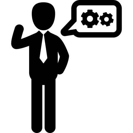 Businessman with a speech bubble