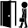 Teacher and open class door