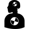 Crash testing dummy silhouette