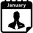 Businessman symbol on January calendar page