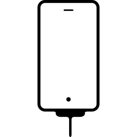 Mobile phone back connected to electrical line sign
