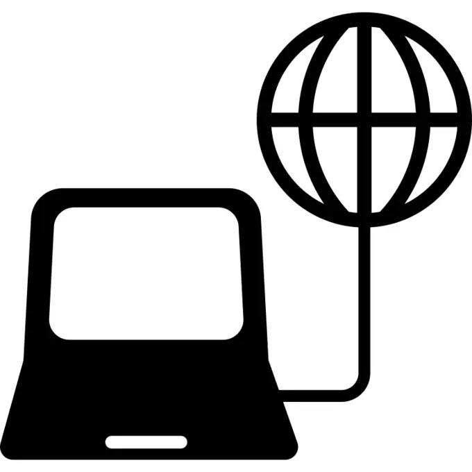 Laptop connected to internet