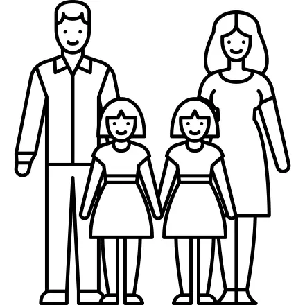 Married Couple with Twin Girls