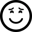 Smiling emoticon with raised eyebrows and closed eyes