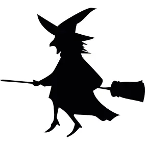 Flying witch on a broom