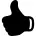 Thumb up black hand symbol