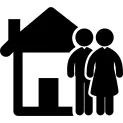 Couple beside home
