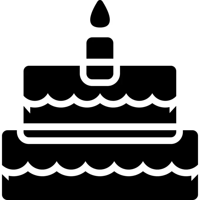 Cake of celebration with one candle