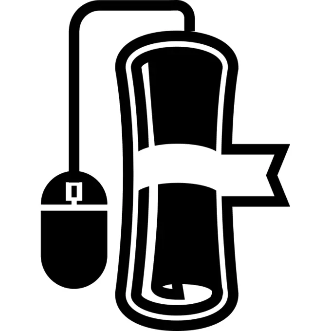 与文凭和老鼠的网上教育毕业标志