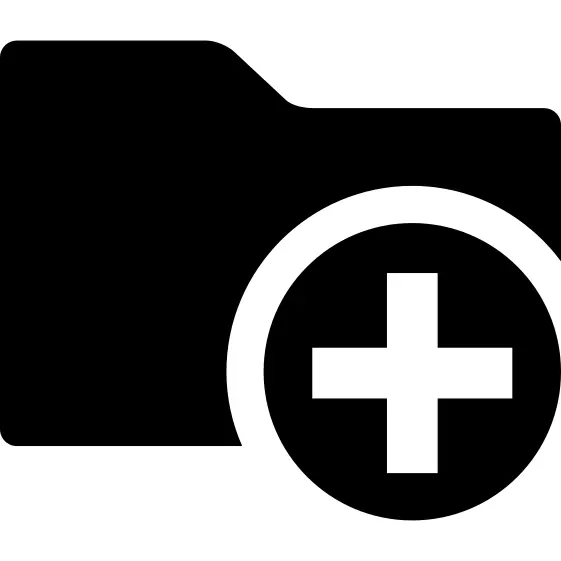 Folder with plus sign interface symbol