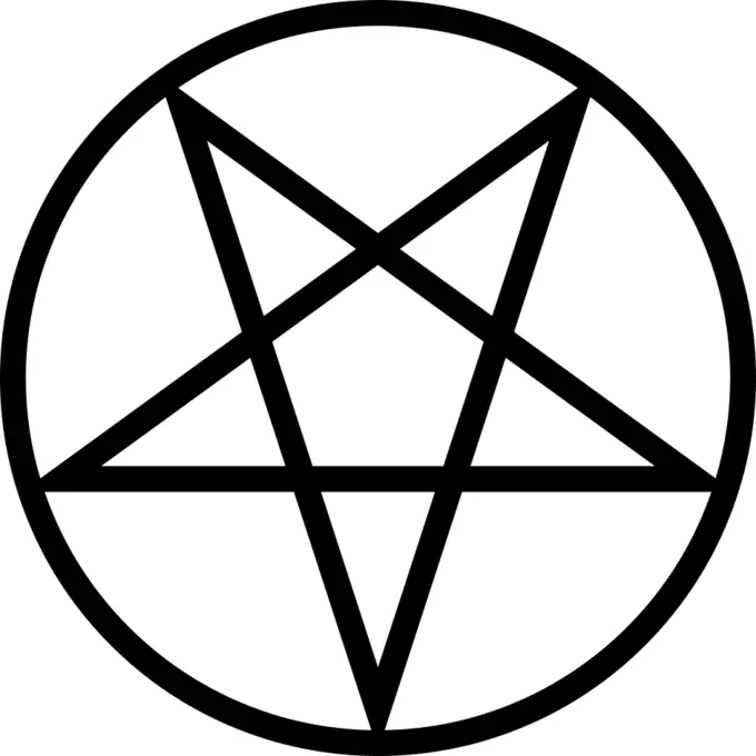 Halloween magical star sign inverted in a circle