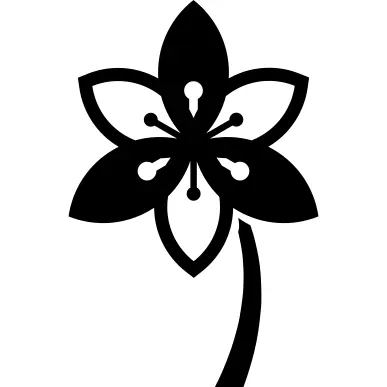 Flower with colored petals and stem