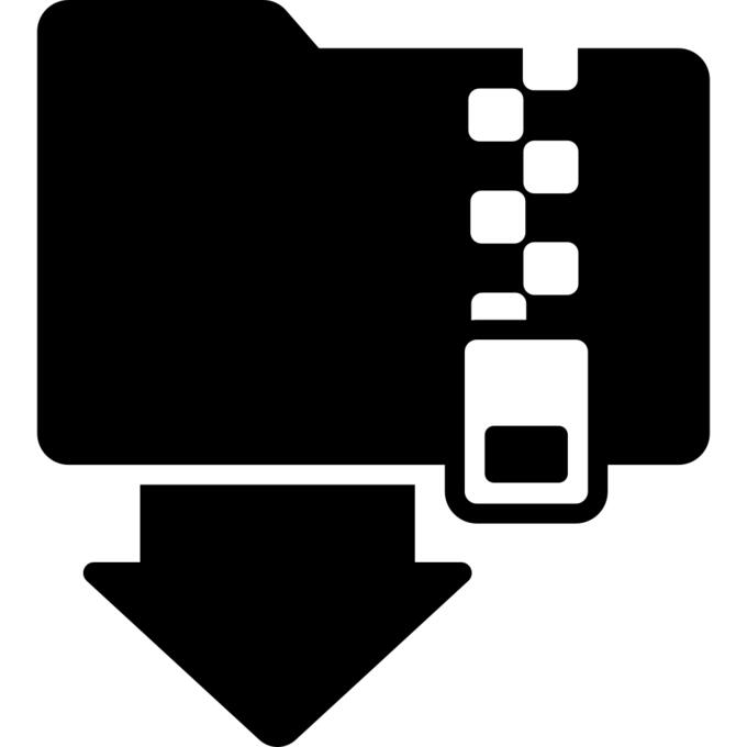 Zip folder download interface symbol